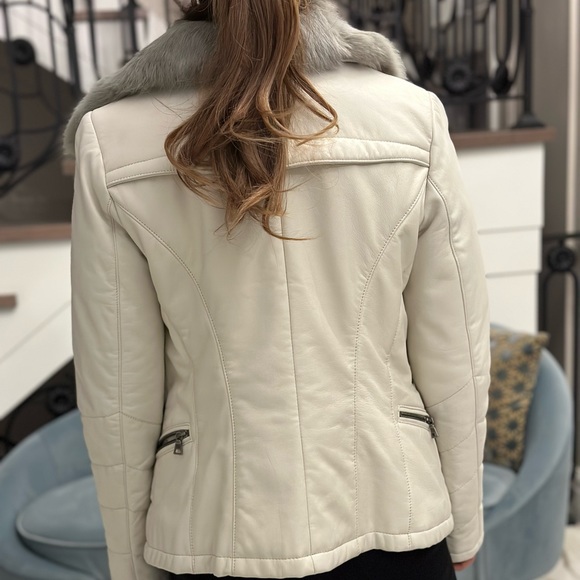 White real leather jacket - Picture 7 of 8